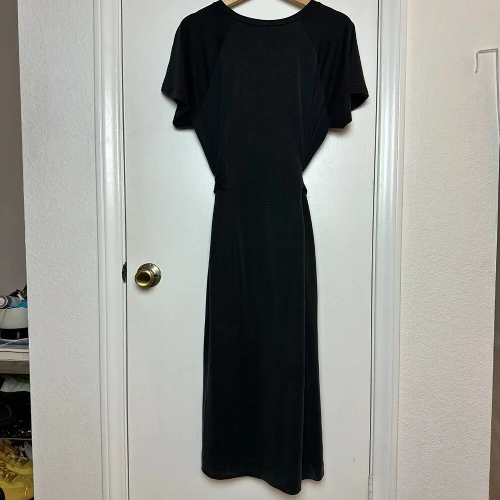 Seraphine Maternity Tie & Side Slits Grey T Shirt Dress Pregnancy Wear - Picture 5 of 9
